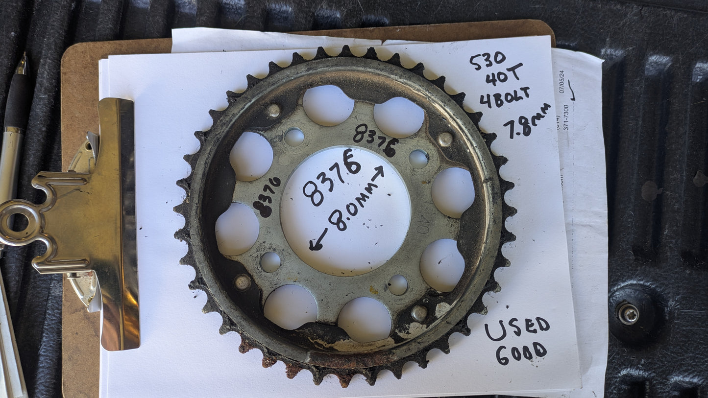Rear Sprocket 530 40T 4 Bolt sku 8376