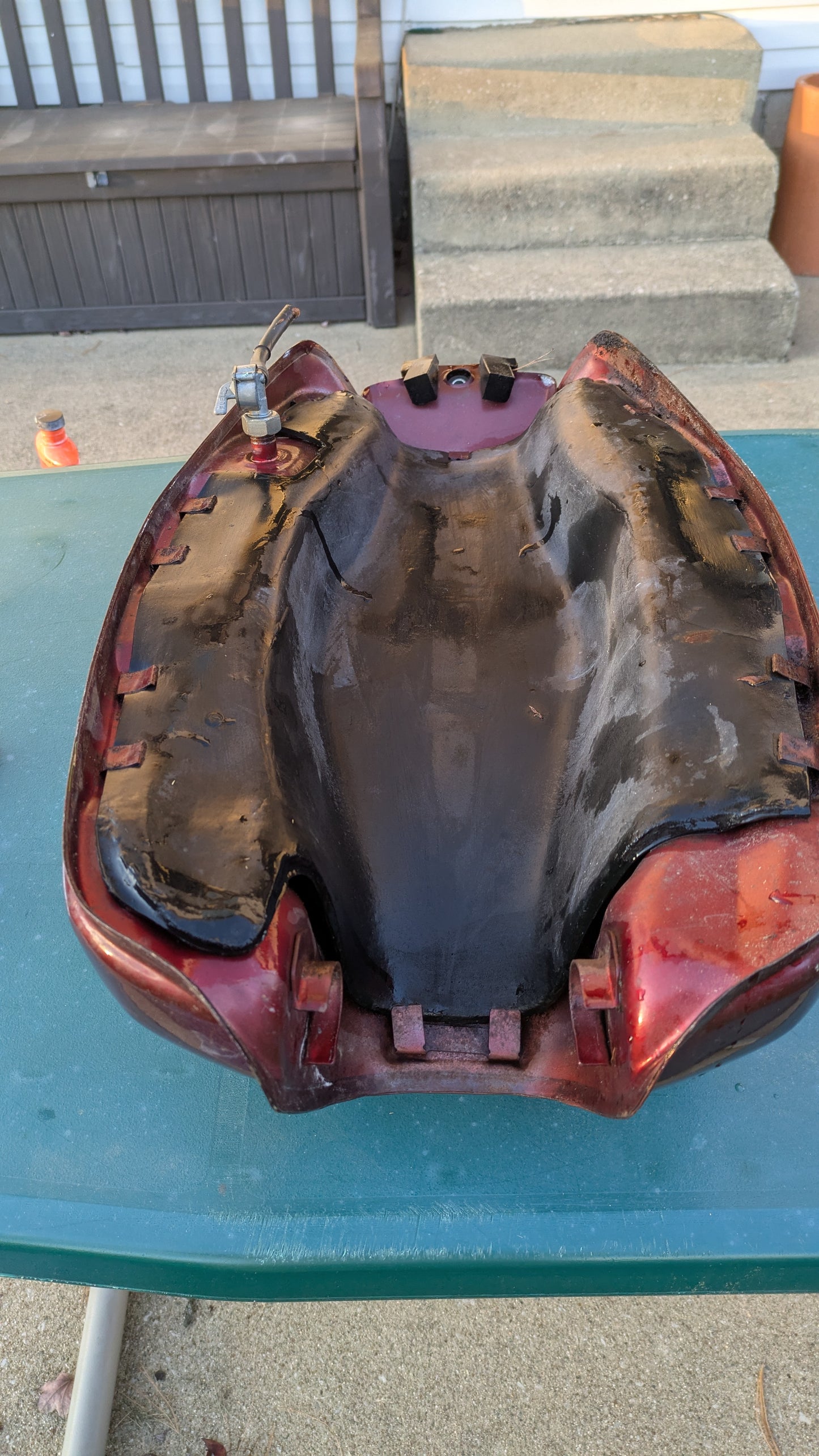 Honda 1979 CX500D Deluxe Candy Presto Red Gas Tank sku 8385