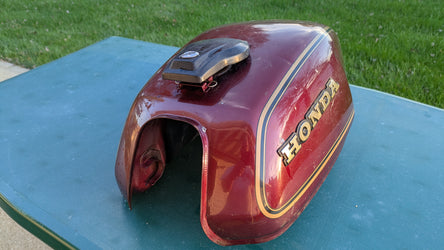 Honda 1979 CX500D Deluxe Candy Presto Red Gas Tank sku 8385