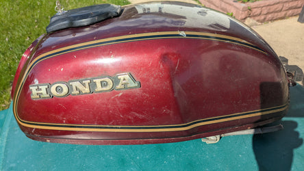 Honda 1979 CX500D Deluxe Candy Presto Red Gas Tank sku 8385