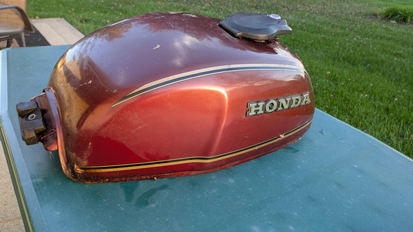 Honda 1979 CX500D Deluxe Candy Presto Red Gas Tank sku 8385