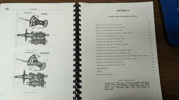Triumph OEM Workshop Manual  350/500 unit construction twins sku 8358