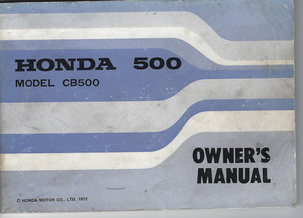 Honda CB500 Four OEM tool kit and owners manual my sku 7446