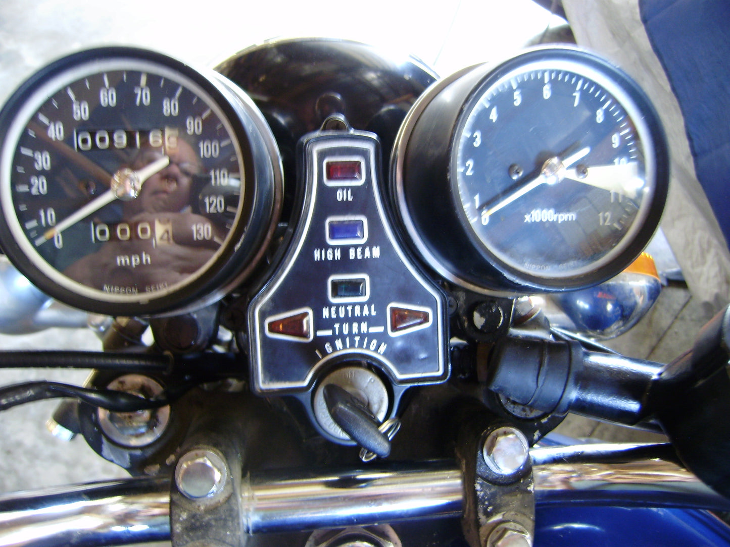 Sold Honda CB400F 1975 Blue 900 miles my sku 8000