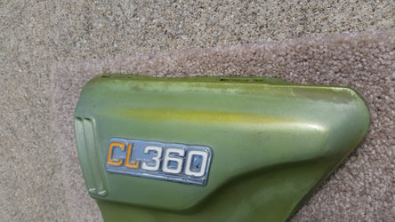 Honda CL360 left green sidecover 5639