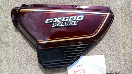 Honda CX500  Sidecover Left Candy Presto Red Show Condition 83500-415-0000 sku 3453