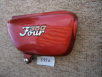 Honda CB350F 350 Four   Sidecover right red with badge 3950