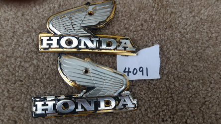 Honda  CB650 left Gas Tank Badge Pair  4091