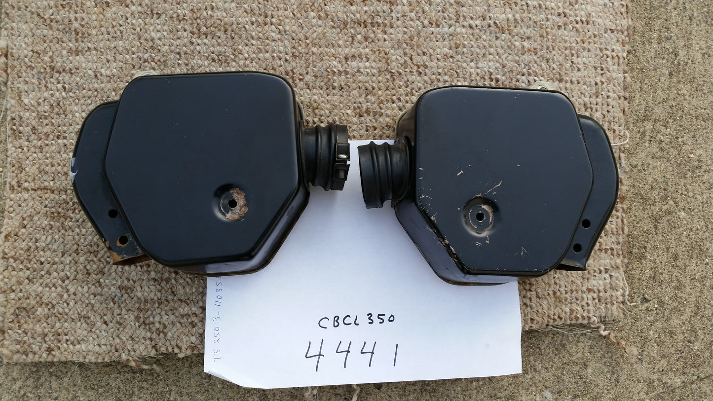 Honda CB350 CL350 Air Box Pair with oem filters  sku 4441
