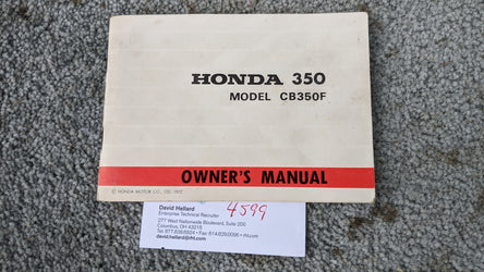 Sold Ebay Honda CB350 Four OEM Owners Manual sku 4599
