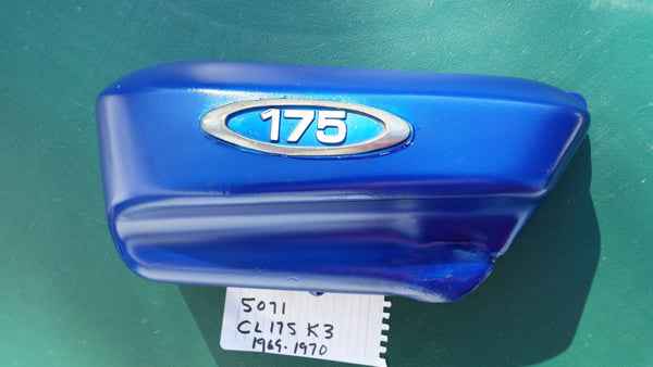 Honda CL175K3 sidecover left blue with badge sku 5071