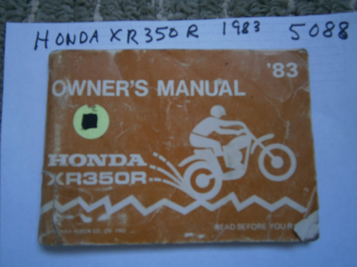 Honda XR350R Owners Manual 5088