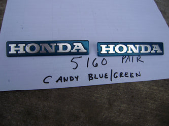 Honda CB350 CL350 CB175 CL175 Gas Tank Emblem Candy Blue Green Pair  sku 5160
