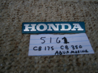 Honda CB350 CL350 CB175 CL175 Rare Candy Blue Green  Gas Tank Emblem sku 5161