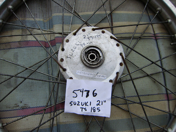 Suzuki TS185 21 inch front wheel with rim lock  sku 5476
