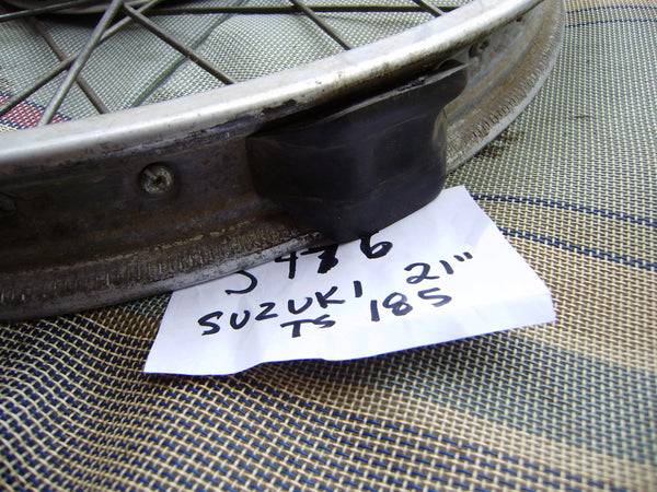 Suzuki TS185 21 inch front wheel with rim lock  sku 5476