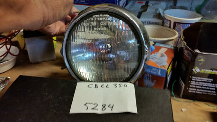Honda CB350 CL350 Chrome  Working Headlight plus ring and all connections sku 5284