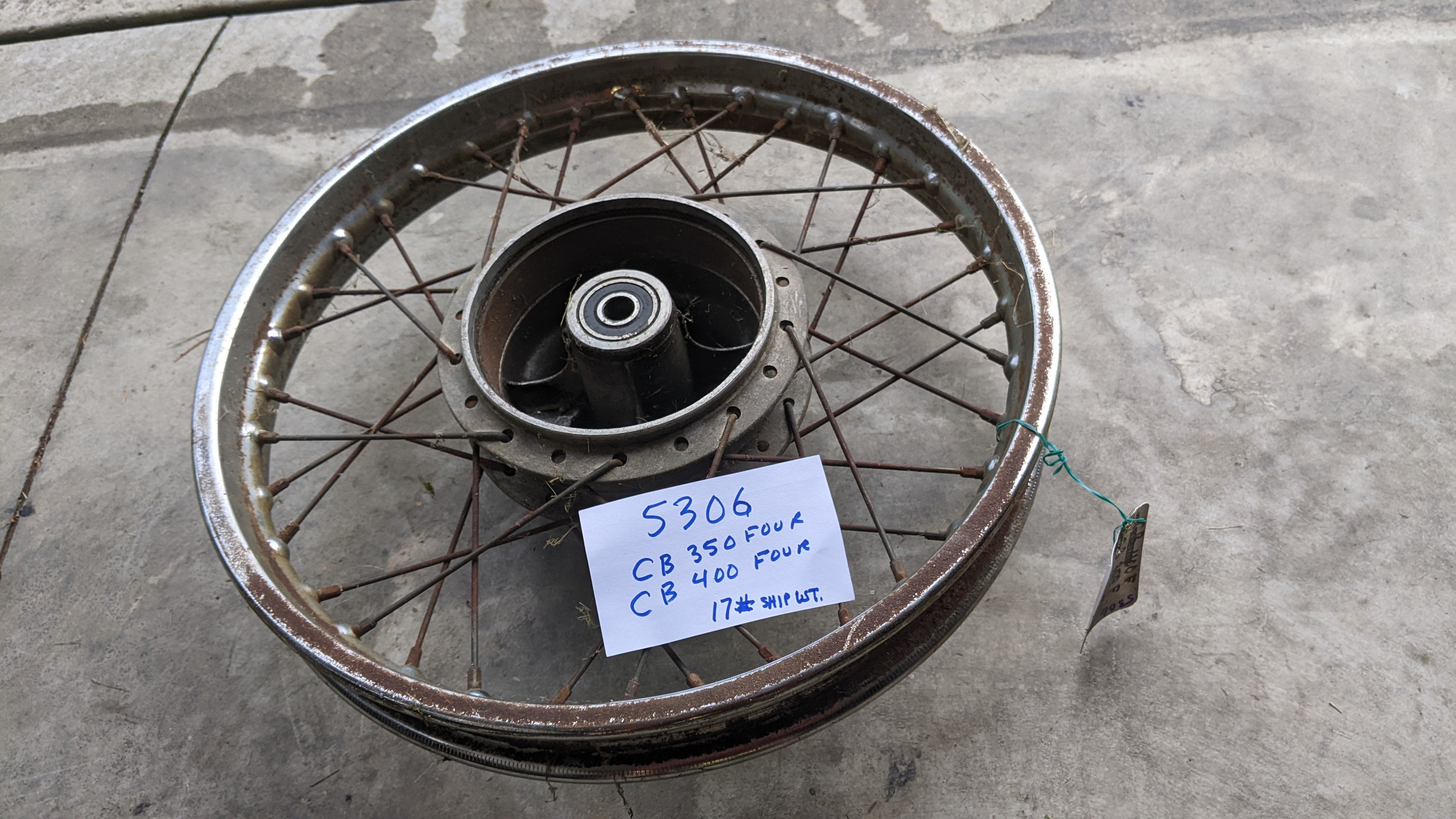 Honda CB400F CB350F Rear Wheel sku 5306