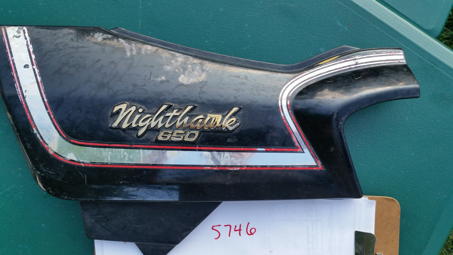 Honda CB650 Nighthawk sidecover left  Black sku 5746