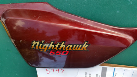 Honda Nighthawk 550 sidecover left Burgundy Honda number 83710-ME4-000 sku 5747