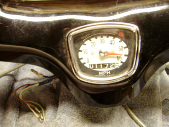 Honda CA100 CM91 Handlebar with speedometer, throttle mechanism and cable sku 5759