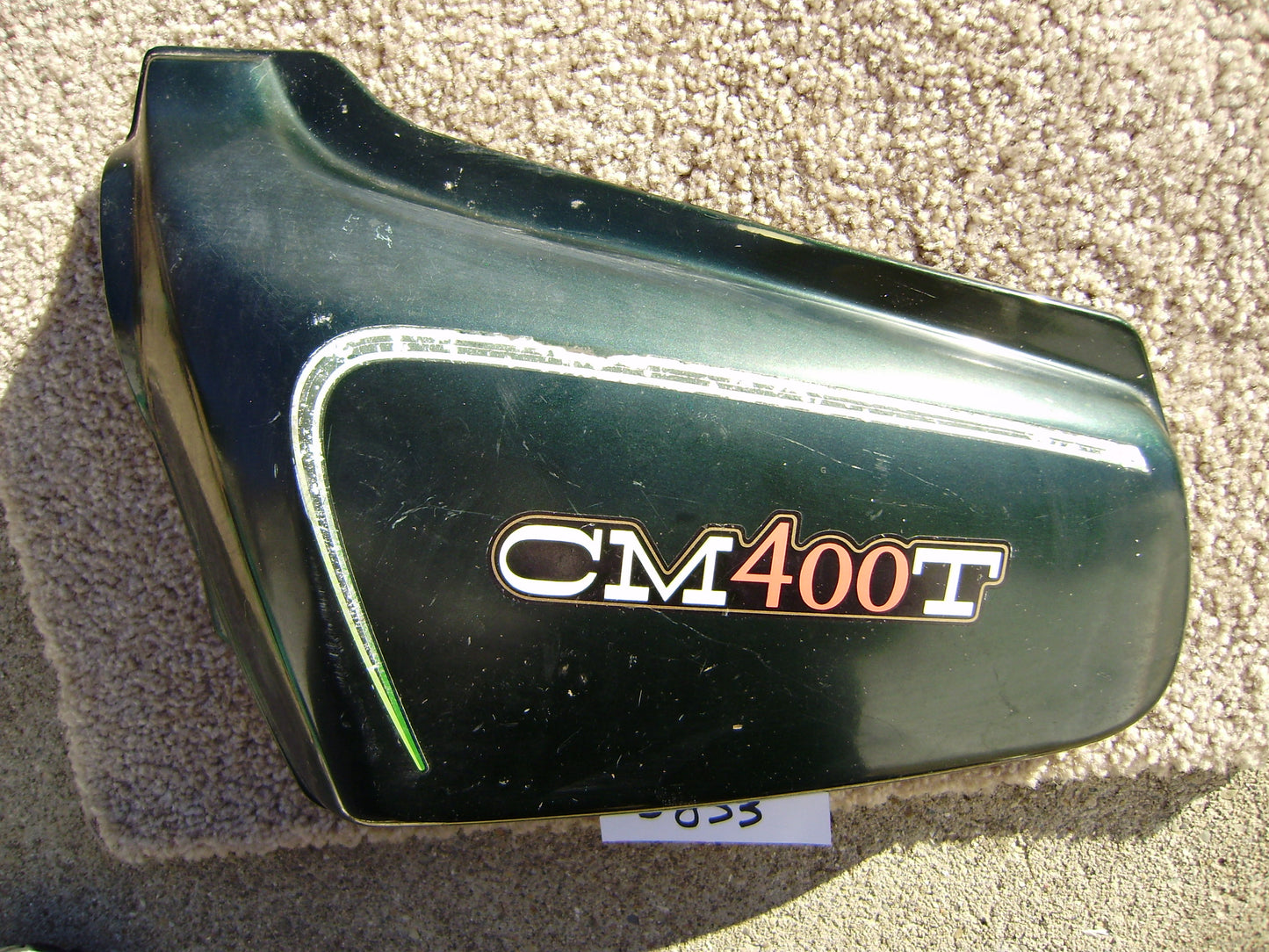 Honda CM400T sidecover left Candy Holly Green  83740-447A  my sku 5833