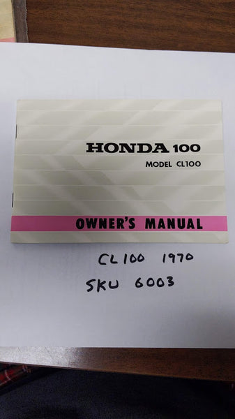 Honda CL100 NOS owners manual sku 6003