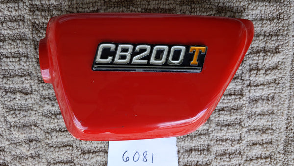 Sold @bay 3/2/2021 Honda CB200T sidecover red left sku 6081