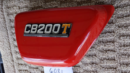 Sold @bay 3/2/2021 Honda CB200T sidecover red left sku 6081