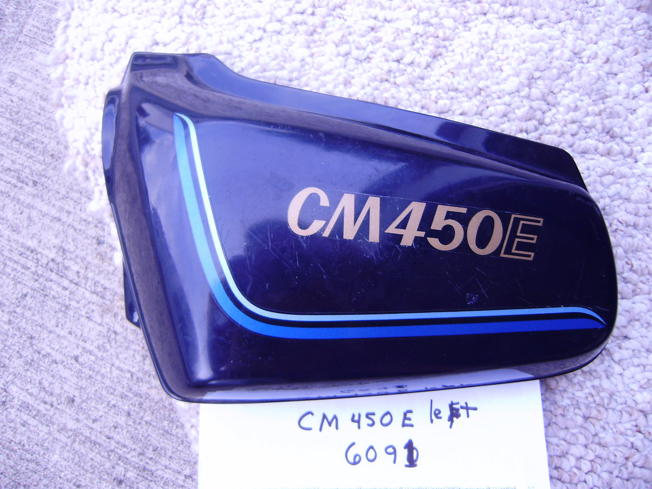 Sold Ebay 1032020 Honda CM450E 1982 sidecover Candy Imperial blue left Honda Part 83740-447  sku 6091