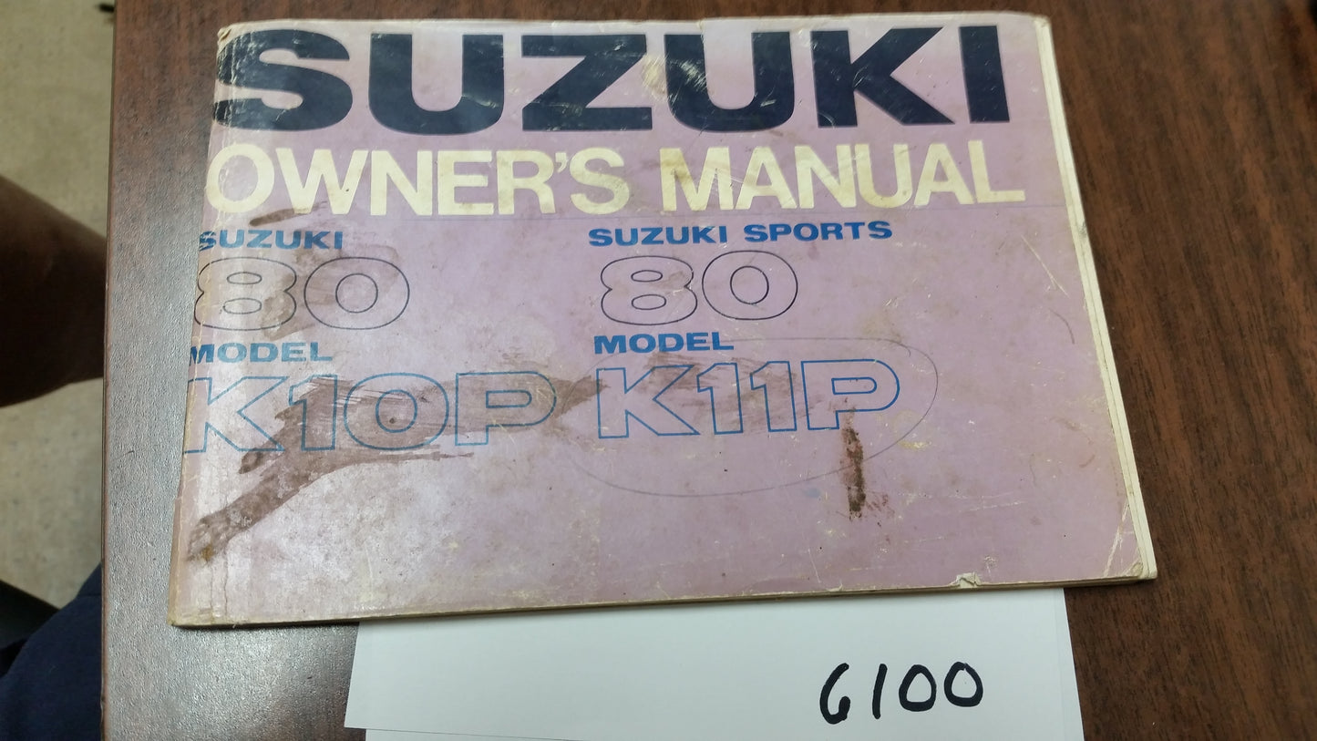 Suzuki K10P K11P Owners Manual  sku 5402