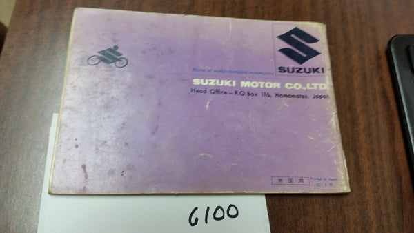 Suzuki K10P K11P Owners Manual  sku 5402