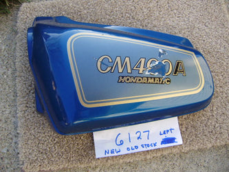 Honda CM400A NOS sidecover left blue  Honda 83740-447A my sku 6127