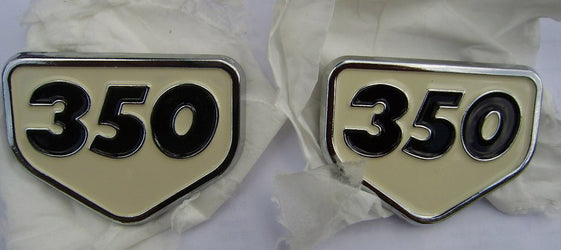 Honda CB350 CL350 Sidecover Badge Pair White sku 6128