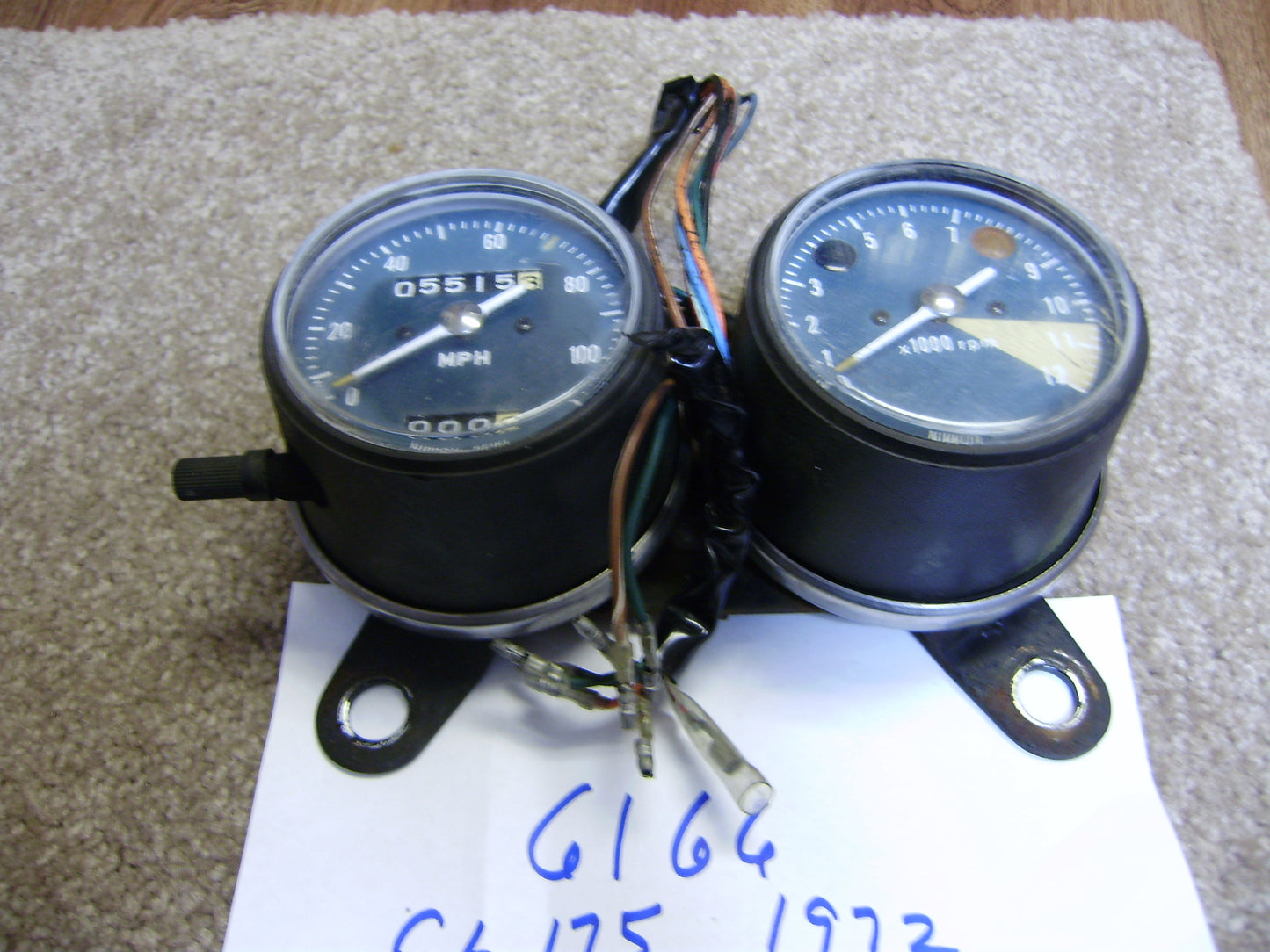 Sold Ebay 5/21/21 Honda CL175 1972 Speedometer Tachometer and mounting tested complete sku 6166