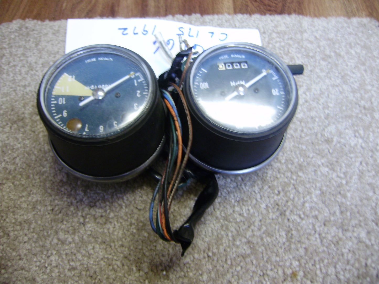 Sold Ebay 5/21/21 Honda CL175 1972 Speedometer Tachometer and mounting tested complete sku 6166