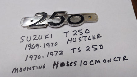 Suzuki TS250 Suzuki T250 Hustler Sidecover Emblem 1969-1970