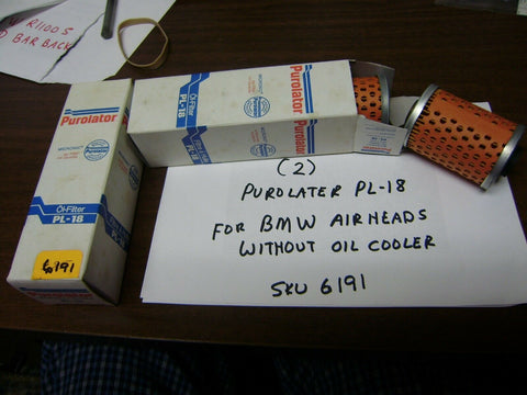BMW Oil Filters Purolator PL-18  Fits All Airheads that do not use an oil cooler sku 6191