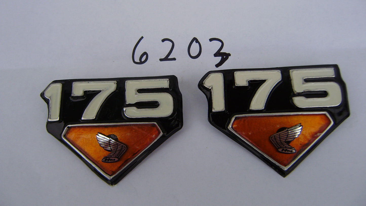 Honda CB175 CL175 K6 Sidecover Badge Pair sku 6203