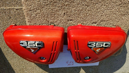 Sold Ebay 10/5/21 Honda CB350K4 Light Ruby Red Sidecover Pair sku 6265