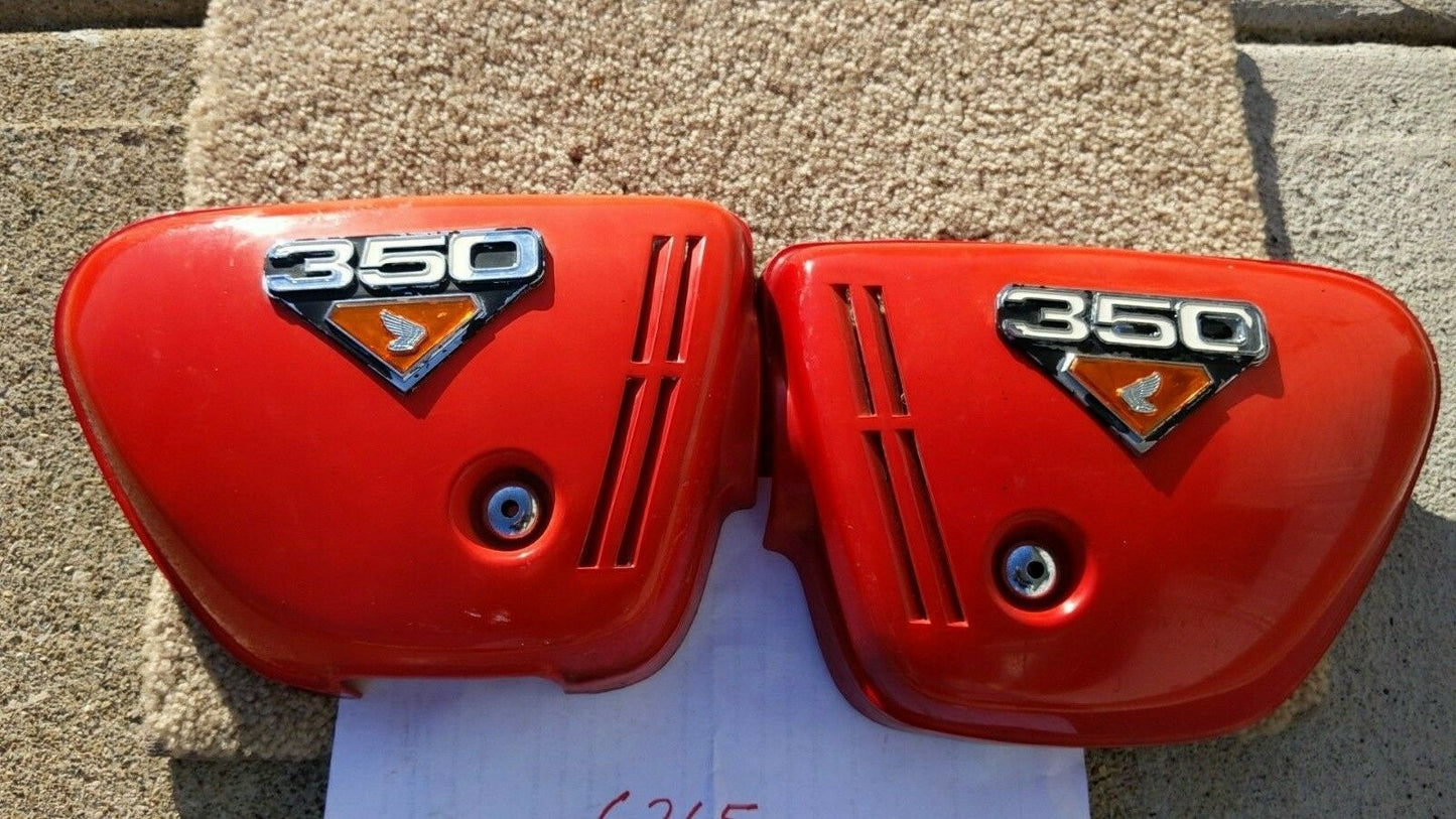 Sold Ebay 10/5/21 Honda CB350K4 Light Ruby Red Sidecover Pair sku 6265