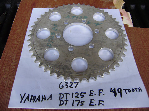 Yamaha DT125E DT125F 49T 428 chain 6 bolt pattern Rear Sprocket sku 6327