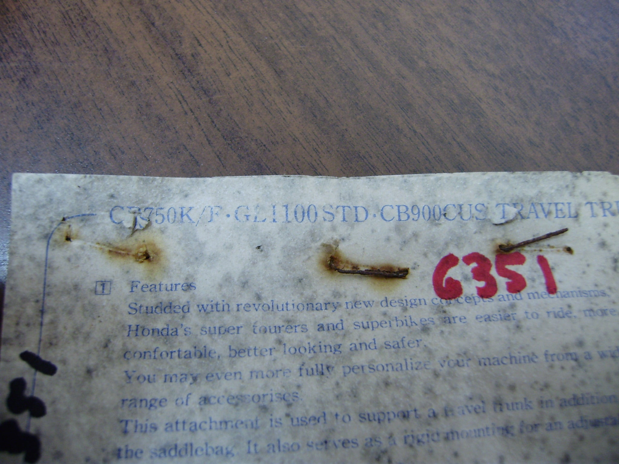 Hondaline Travel Trunk Rack CB750K,Honda 900C, Honda GL1100 my sku 635 ...