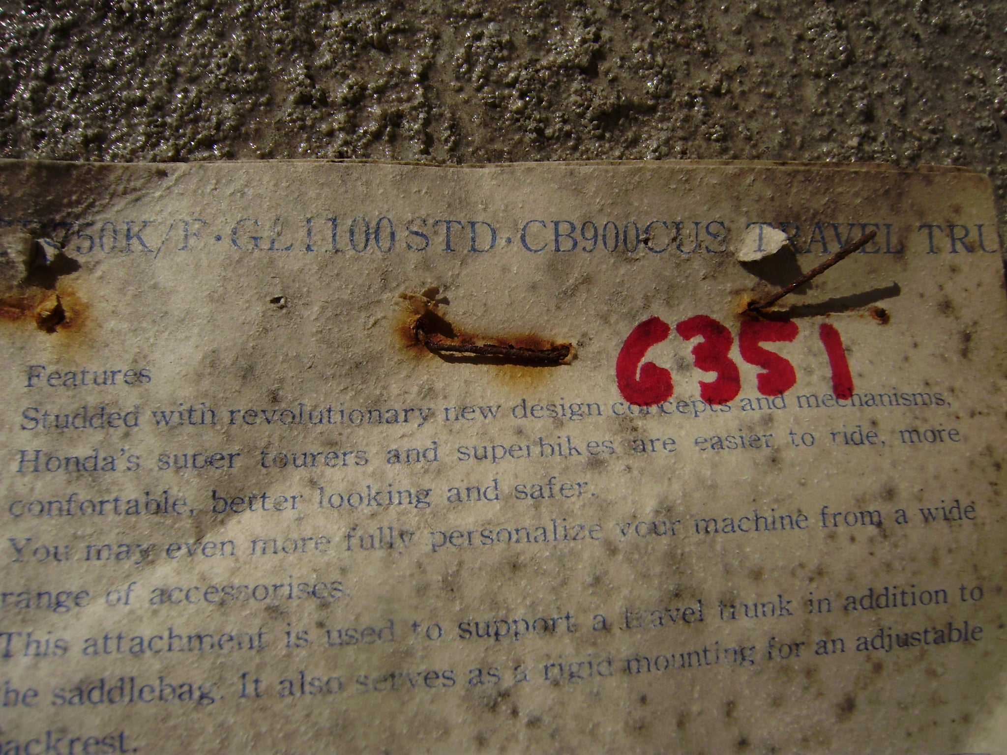 Hondaline Travel Trunk Rack CB750K,Honda 900C, Honda GL1100 my sku 635 ...