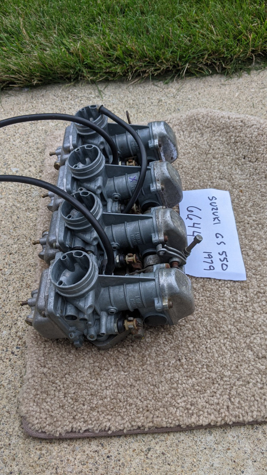 Sold Ebay Suzuki GS550 Carburetor Set For Parts only not working sku 6644