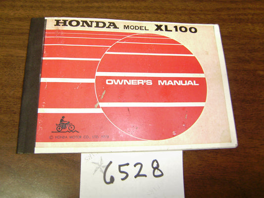 Honda XL100 Manual sku 6258