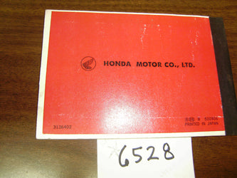 Honda XL100 Manual sku 6258