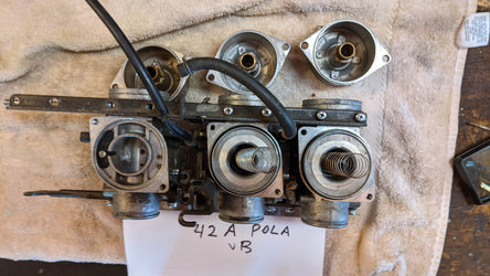 Sold ebay 4/11/2021 Honda 1979-1981 CB750 CV Carburetor Set Missing Parts sku  6546