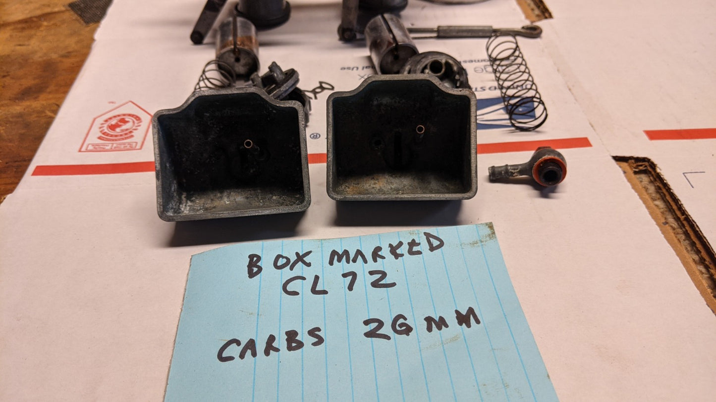 Sold Ebay 5/7/2021 Honda CB77 CL77 CB72 CL72 OEM 26mm Carburetor Pair, Missing Parts