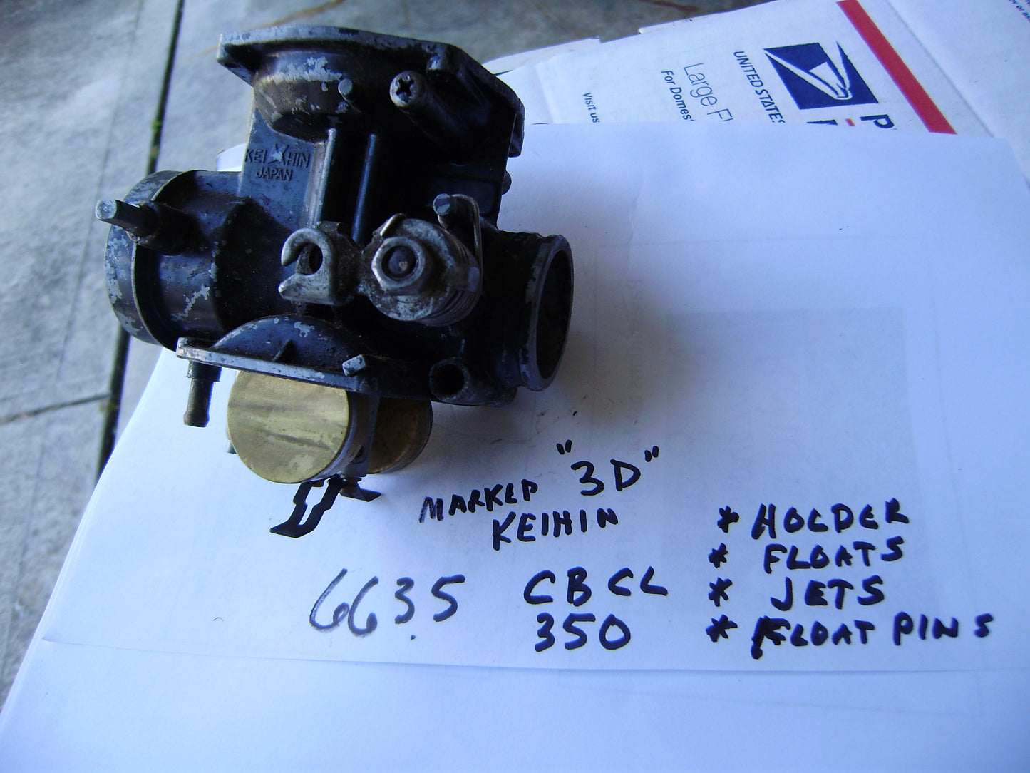 Honda CB350 CL350 Black Carburetor Body sku 6635